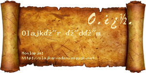 Olajkár Ádám névjegykártya